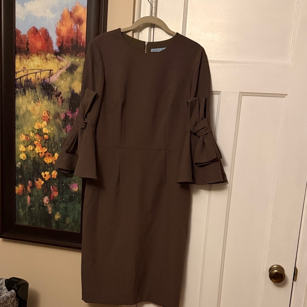 ANTONIO MELANI Brown Long Sleeve Dress